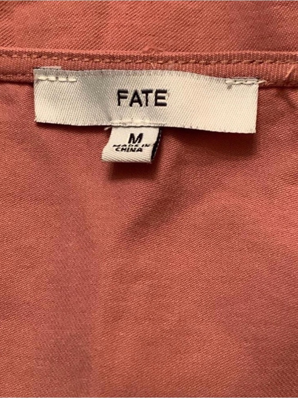 Fate Dusty Rose V-Neck Tassel Hem Shift Dress - Picture 5 of 7